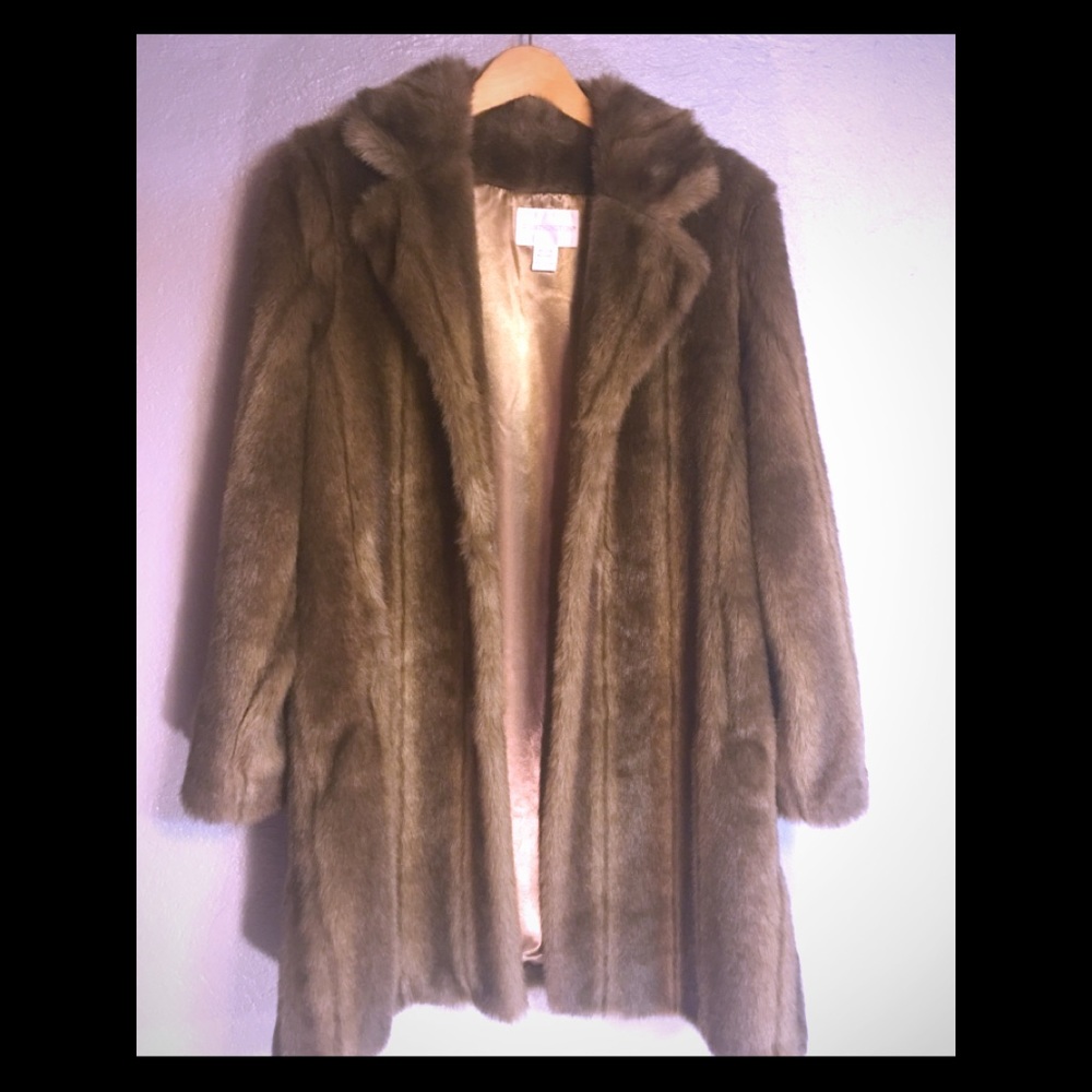 Faux fur mink coat